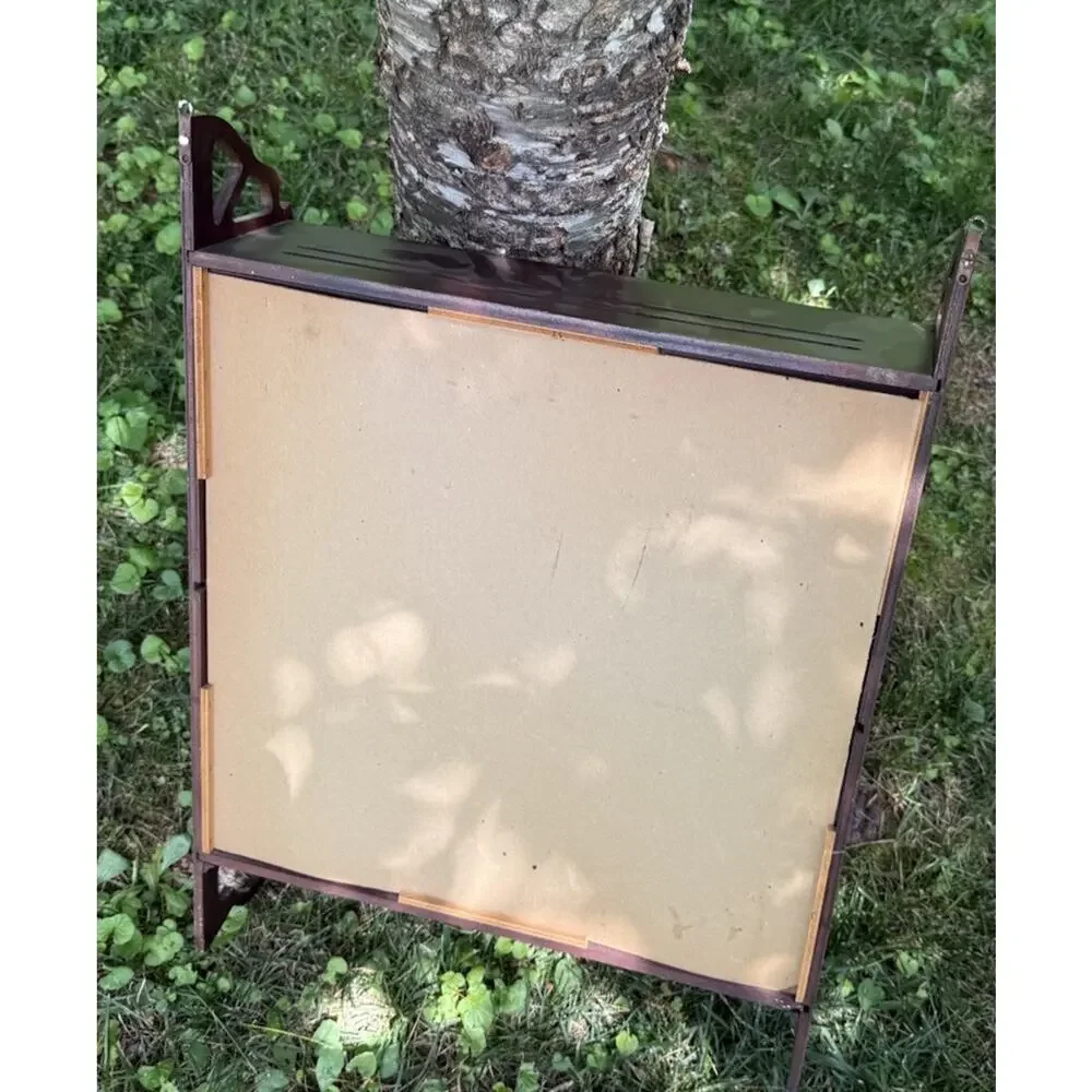 VTG Butler Mahogany Wooden Mirrored Back Wall Shelf 3 Tier Curio Display 22”